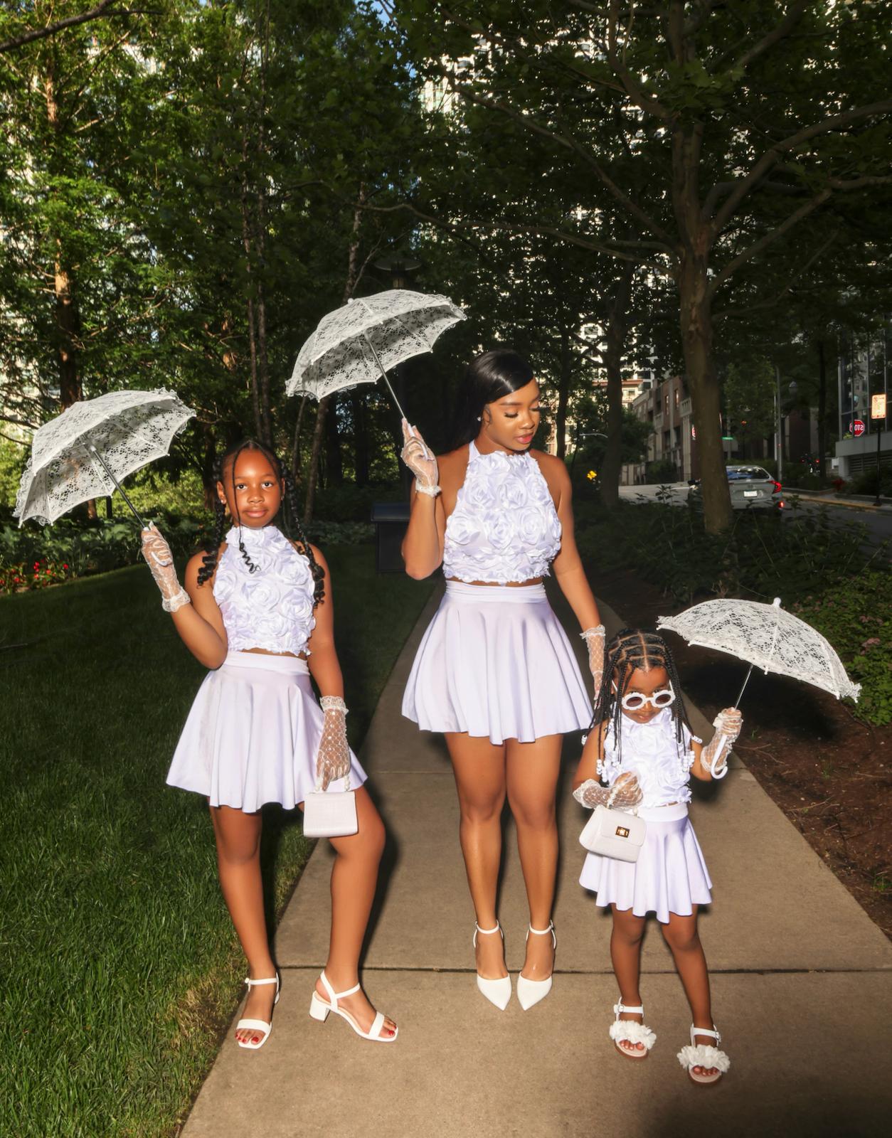 White Rose Pedals Set - Girls